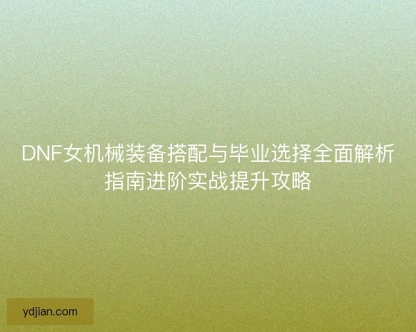 DNF女机械装备搭配与毕业选择全面解析指南进阶实战提升攻略