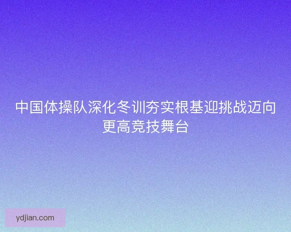 中国体操队深化冬训夯实根基迎挑战迈向更高竞技舞台